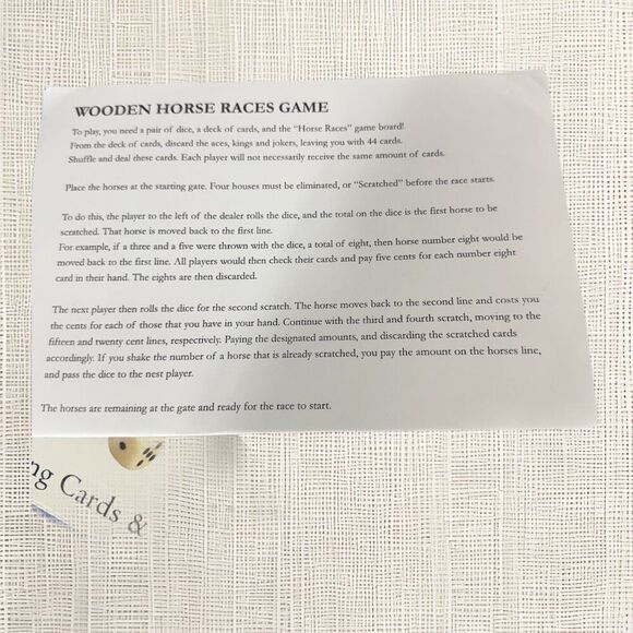 Wooden Horse Races Game w/ Cards & Dice | Fame USA Family Party Game - Picture 5 of 6